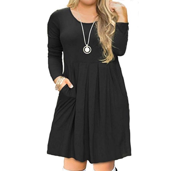 Dresses & Skirts - T-shirt dress (with pockets!), black, L